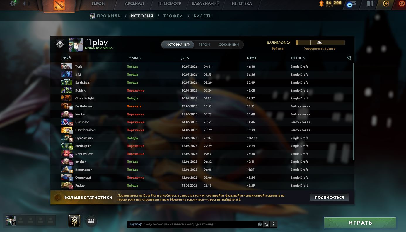 Dota 2 Account  MMR